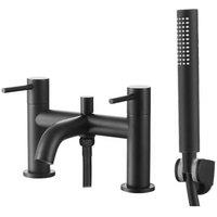 Nes Home Matt Black Bath Shower Mixer Tap With Handheld Kit