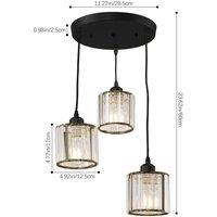 3-Light Crystal Ceiling Pendant Light Fixture