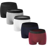 MODISHION Men's 5Pcs Cotton Boxer Briefs Set in Black | Size: 2XL