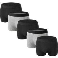 MODISHION Men's 5Pcs Cotton Boxer Briefs Set in Light Grey | Size: 2XL