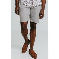 Dobell Men's Light Grey Linen Casual Shorts | Size: 2XL
