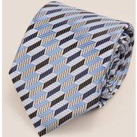 Oswin Hyde Men's Geometric Stripes Blues Tie in Blue