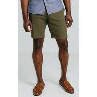 Dobell Men's Green Linen Twill Casual Shorts | Size: XL