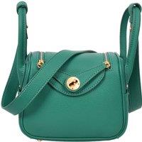 House of Leather Women's Womens Faux Leather Shoulder Bag Mini Fashion Handbag Celeste White in Green | Size: Small