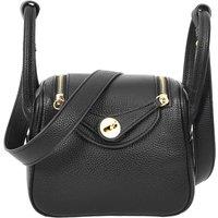 House of Leather Women's Womens Faux Leather Shoulder Bag Mini Fashion Handbag Celeste White in Black | Size: Small
