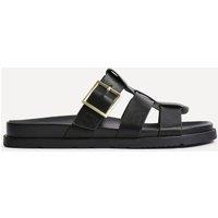 Linzi Women's Restore Black Faux Leather Slip-On Gladiator Sandals | Size: 7-Standard Fit