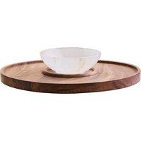 Orsina Kora Acacia Marble Chip & Dip Plate in White