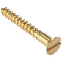Forgefix Wood Screw Slotted Csk Solid Brass 1.1/4In X 8 Box 200 in Gold