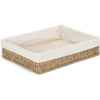 Red Hamper Seagrass Cotton Lined Rectangular Seagrass Tray in Natural