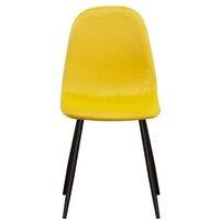 Minster Dining Chair - Fabric/Metal - L52 x W44 x H86 cm - Yellow/Black in Yellow | Size: 1 Pack