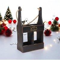 Minster 2 Bottle Wine Holder - Wood - L10 x W21 x H39 cm - Black | Size: 1 Pack
