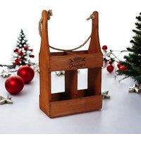 Minster 2 Bottle Wine Holder - Wood - L10 x W21 x H39 cm in Brown | Size: 1 Pack