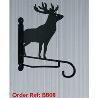 Poppyforge Stag Feature Bracket - Hanging Basket Holder - Steel - H33 cm - Black