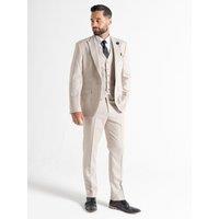 V2 Classic Men's Charles - Cream Tweed Three Piece Suit | Size: 46R