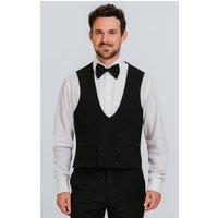 Dobell Men's Black Double Breasted 100% Wool Tuxedo Waistcoat | Size: Medium