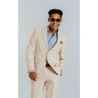 Dobell Men's Cream Linen Suit Jacket | Size: 44L
