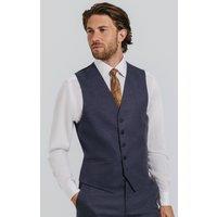 Dobell Men's Dark Blue Twill Waistcoat | Size: XL