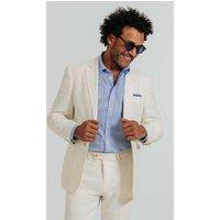 Dobell Men's Off White Linen Twill Suit Jacket | Size: 42R