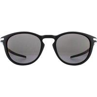 Oakley Men's Round Satin Black Prizm Grey Sunglasses