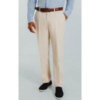 Dobell Men's Cream Linen Suit Trousers | Size: 48R