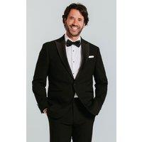 Dobell Men's Black Slim Fit Peak Lapel Tuxedo Jacket | Size: 46R