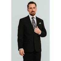 Dobell Men's Black Peak Lapel Suit Jacket | Size: 42R