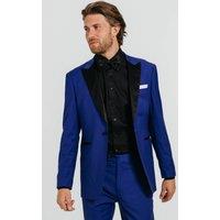 Dobell Men's Bright Blue Contrast Peak Lapel Tuxedo Jacket | Size: 40R