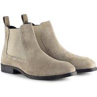 Amen Shoes Men's Dundalk Premium Suede Leather Chelsea Boots in Stone | Size: 8
