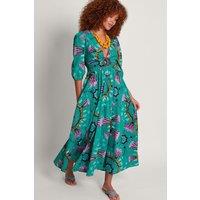 Monsoon Women's Allegra Ring Dress in Teal | Size: Small