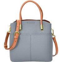 House of Leather Women's Womens Real Leather Handbag Top Handle Small Shoulder Bag Ella Tan in Blue