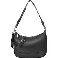 House of Leather Women's Womens Real Leather Handbag Hobo Style Shoulder Bag Daphne Taupe in Black | Size: Medium