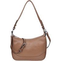 Womens Real Leather Handbag Hobo Style Shoulder Bag Daphne Taupe