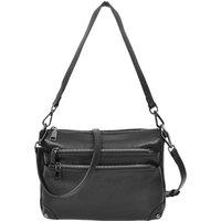 House of Leather Women's Womens Real Leather Cross Body Shoulder Bag Classic Style Olivia Beige in Black | Size: Small