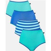 British Boxers Women's Pack of Four "Seagreen" Bamboo Full Briefs in Bright Blue | Size: Large