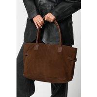 Brown Real Suede Tote Bag
