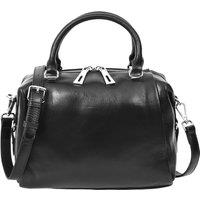 House of Leather Women's Womens Real Leather Handbag Small Size Shoulder Bag Luna Ivory in Black