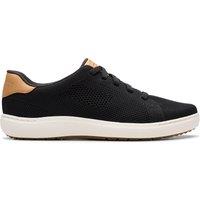 Clarks Women's Nalle Walk Black Knit Trainers | Size: 4-Standard Fit