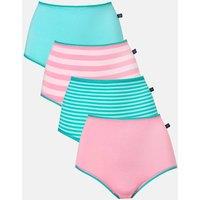 British Boxers Women's Pack of Four "Ice Cream Parlour" Bamboo Full Briefs in Light Pink | Size: XS