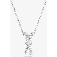 Swarovski Women's Hyperbola Rhodium Plated Mixed Cuts Necklace 5689723 in Silver | Size: 45 cm