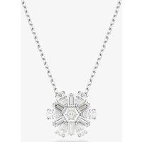 Swarovski Women's Idyllia Rhodium Plated Crystal Snowflake Necklace 5691484 in Silver