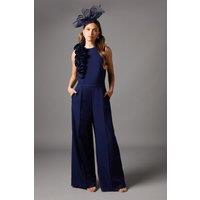 Coast Women's Corsage Detail Pleated Jumpsuit in Navy | Size: 14