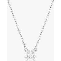 Swarovski Women's Stilla Rhodium Plated Square Cubic Zirconia Necklace 5701903 in Silver | Size: 45 cm