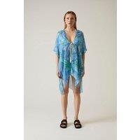 Abstract Print Blue Kaftan