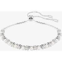 Swarovski Women's Matrix Rhodium Plated Crystal Pearl Bracelet 5689633 in Silver | Size: Adjustable