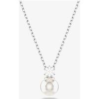 Swarovski Women's Matrix Rhodium Plated Crystal Pearl Necklace 5693897 in White | Size: 45 cm