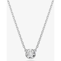 Swarovski Women's Imber Rhodium Plated White Round Necklace 5696039 in Silver | Size: 45 cm