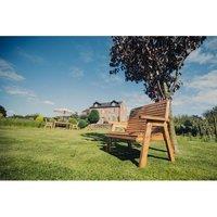 Churnet Valley Garden Furniture Ltd Valley 2 Seat Bench - Min. Assembly Required - Set of Cushions Inc in Brown