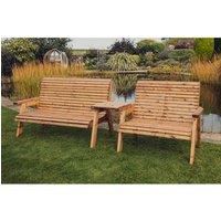 Churnet Valley Garden Furniture Ltd Valley 1X2B 1X3B Set with Tray - Fully Assembled - Set of Cushions Inc in Brown