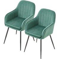 2 Pcs Green Dining Chairs