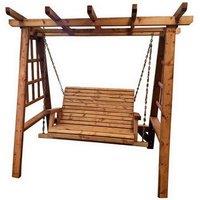 Churnet Valley Garden Furniture Ltd 2 Seat Valley Swing Seat - Min Assembly Required - Set of Cushions Inc in Brown